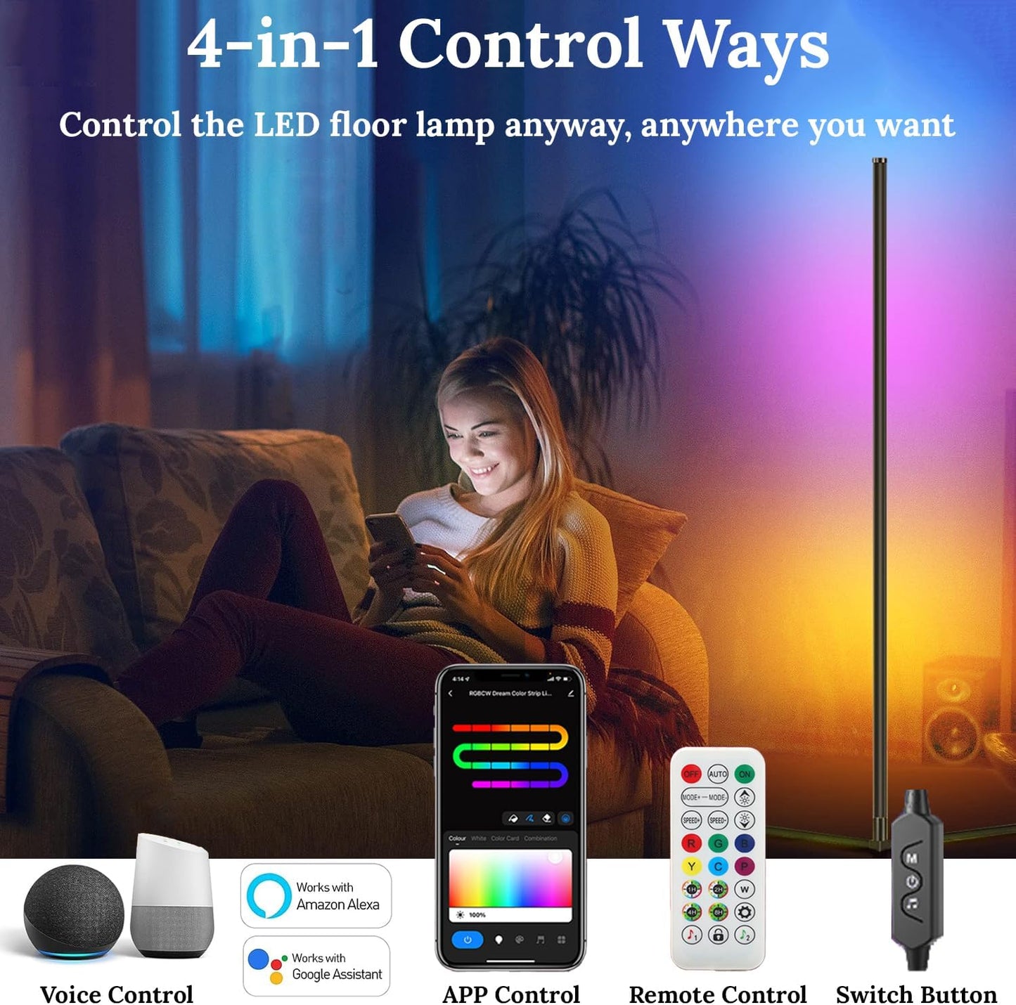 Smart Led Corner Floor Lamp